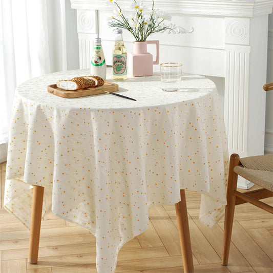 Toalha de mesa floral de algodão com margaridas pequenas estilo coreano